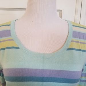 Axcess Long Sleeve Pastel Striped Sweater Tee